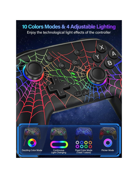 Controlador Inalámbrico RJAD para Nintendo Switch con Luz LED