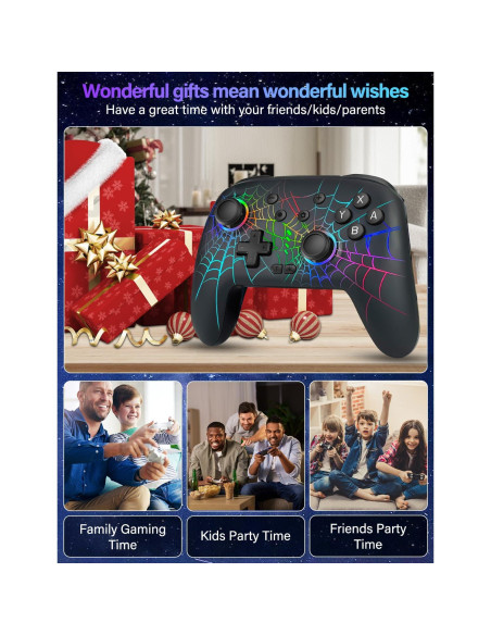 Controlador Inalámbrico RJAD para Nintendo Switch con Luz LED