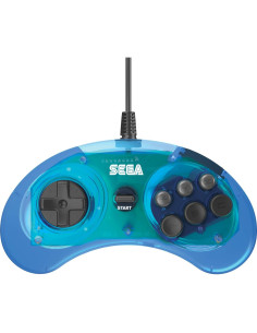 Controlador USB Retro-Bit Sega Genesis 6 Botones Azul Claro 2