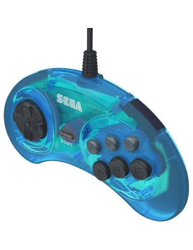 Controlador USB Retro-Bit Sega Genesis 6 Botones Azul Claro