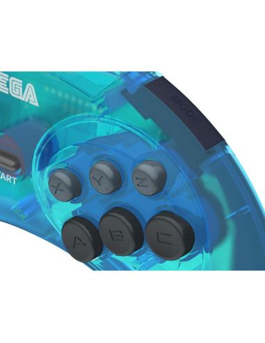 Controlador USB Retro-Bit Sega Genesis 6 Botones Azul Claro