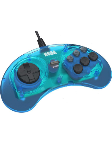 Controlador USB Retro-Bit Sega Genesis 6 Botones Azul Claro