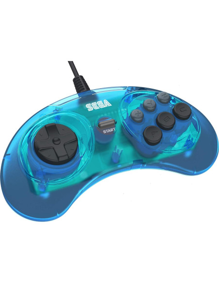 Controlador USB Retro-Bit Sega Genesis 6 Botones Azul Claro