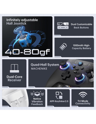 Controlador Bluetooth Machenike G3V2 para PC/Switch/iOS/Android