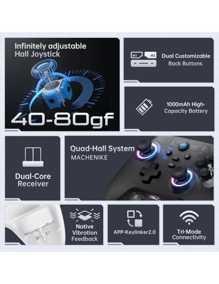 Controlador Bluetooth Machenike G3V2 para PC/Switch/iOS/Android
