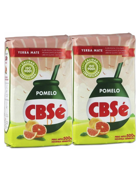 Yerba Mate CBSe Pomelo 2 Paquetes de 500g - Té Herbal Saborizado