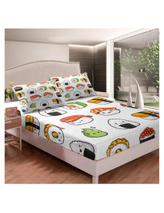 Juego de Sábanas Individual Feelyou Microfibra Sushi 99x191cm