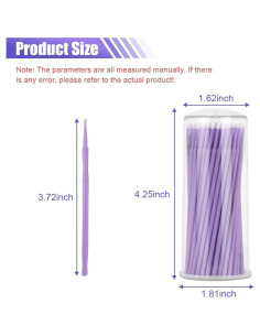 100 Pinceles de Pintura de Retocado LAINLOY 1.5mm Púrpura Claro 2