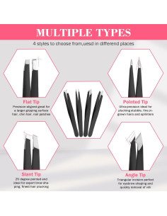 Juego de Pinzas de Acero Inoxidable Hyxhappy 9 Piezas con Estuche 2