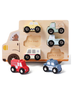 Juego de Vehículos de Madera ibwaae para Niños 1-3 Años