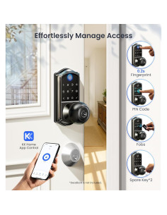 Cerradura Inteligente Veise VE018 - Huella Dactilar y App, IP55 2