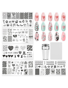 Estampador de Uñas KAAGEE 5 Piezas Corazón DIY Manicura