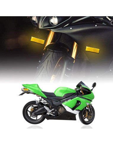 2 Reflectores de Motocicleta Dickno Naranja Rectangular