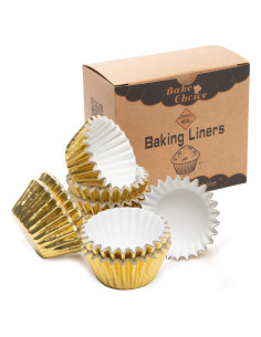 Forros para Cupcakes Mini Dorados Bake Choice 400 Piezas 3.5cm