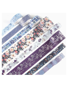 Conjunto de Cinta Washi YUBX Elegance Blue 8 Rollos Decorativos