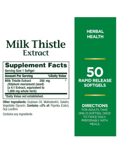 Suplemento Herbal Cardo Mariano Nature's Bounty 1000 mg 50 Cápsulas 2