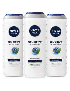 Gel de Ducha NIVEA MEN 3 en 1 500 ml con Extracto de Bambú