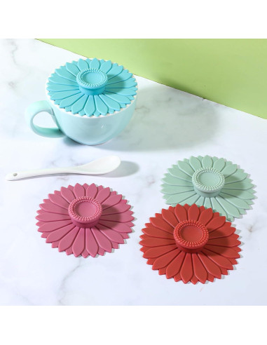 Tapas de Silicona Gjinxi 4Pcs Multicolor para Tazas y Latas