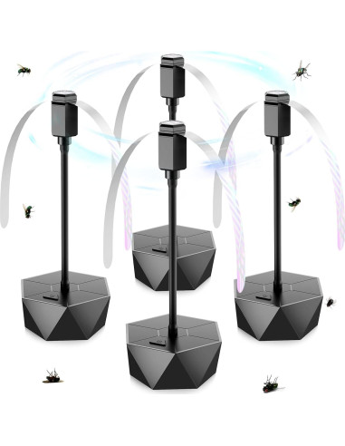 Ventilador Repelente de Moscas PIMAG - Paquete de 4 Negro