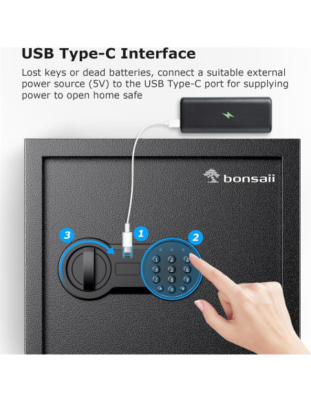 Caja Fuerte Bonsaii de Acero con Cerradura Digital 1.2 Pies