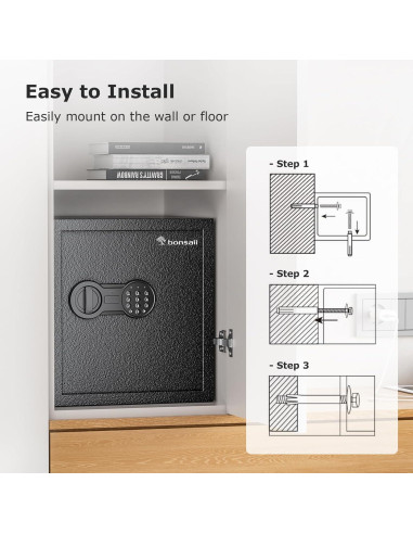 Caja Fuerte Bonsaii de Acero con Cerradura Digital 1.2 Pies