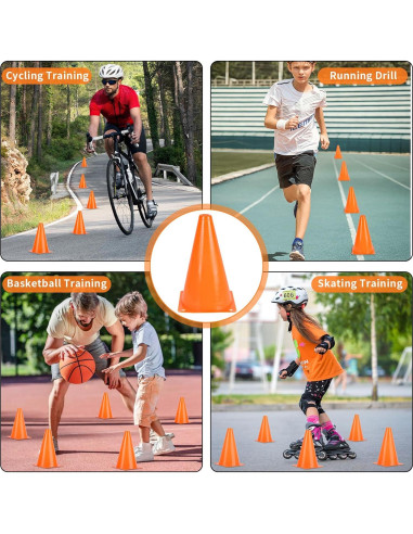 Conos de Entrenamiento ZICRO Mini Cones-O Naranja 12 Unidades
