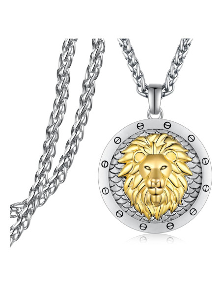 Collar León 925 Plata Esterlina para Hombres - Regalo Cumpleaños Collar León 925 Plata Esterlina para Hombres - Regalo Cumpleaños