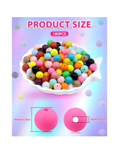 Perlas de Silicona FIVEIZERO 180 Piezas 9mm Verde Manzana 2