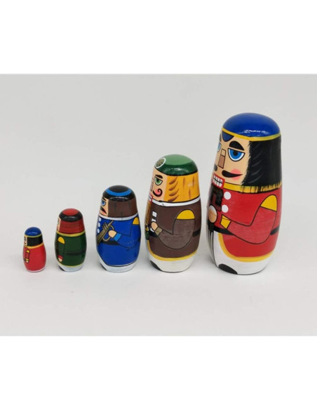 Muñecas Rusas Anidadas Healifty 5 Pcs Madera Pintadas a Mano