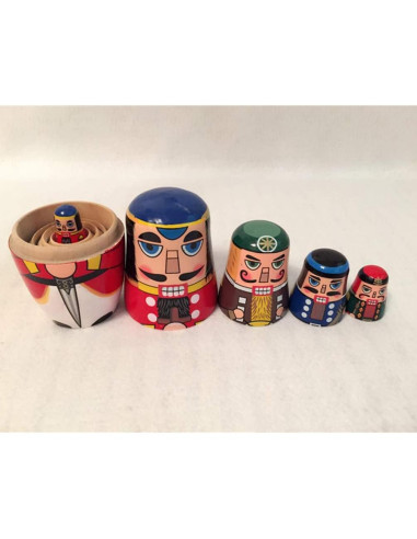 Muñecas Rusas Anidadas Healifty 5 Pcs Madera Pintadas a Mano