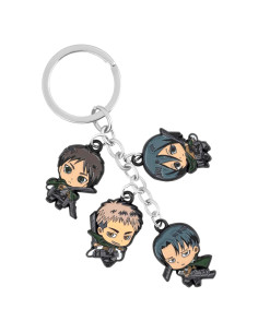 Llavero de Metal Attack on Titan Weeb Keychains - Eren, Mikasa, Levi