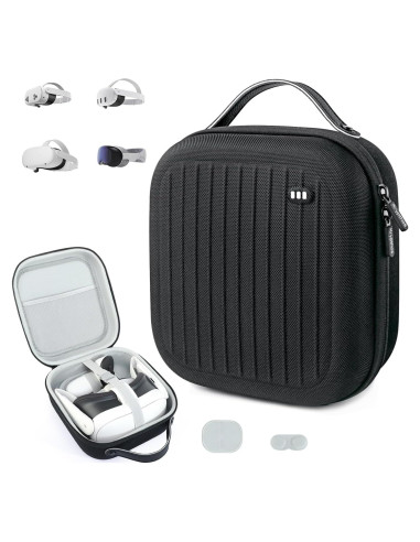 Funda Dura Krypthos para Meta Quest 3S/3/2 y Vision Pro - Negro