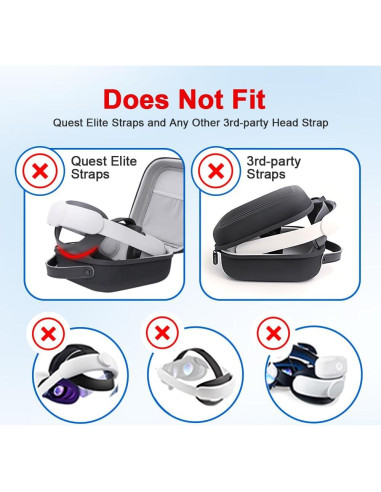 Funda Dura Krypthos para Meta Quest 3S/3/2 y Vision Pro - Negro