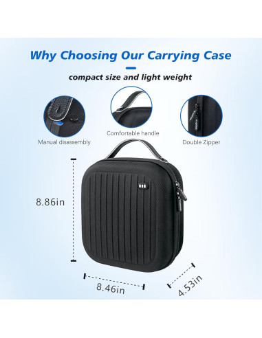 Funda Dura Krypthos para Meta Quest 3S/3/2 y Vision Pro - Negro