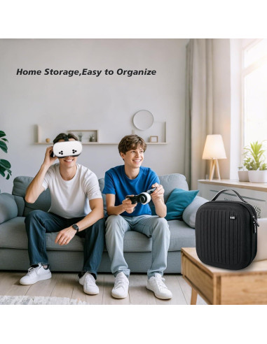 Funda Dura Krypthos para Meta Quest 3S/3/2 y Vision Pro - Negro