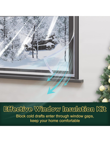 Kit de Aislamiento de Ventana Flehomo 119.4x160 cm Transparente Kit de Aislamiento de Ventana Flehomo 119.4x160 cm Transparente