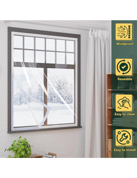 Kit de Aislamiento de Ventana Flehomo 119.4x160 cm Transparente Kit de Aislamiento de Ventana Flehomo 119.4x160 cm Transparente