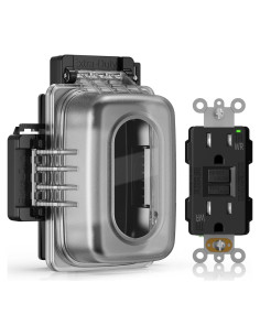 Toma de Corriente GFCI Exterior ELEGRP 15A con Cubierta Resistente