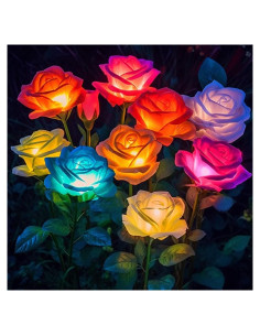 Luces Solares Decorativas BOMIER - Paquete de 4 Flores IP65