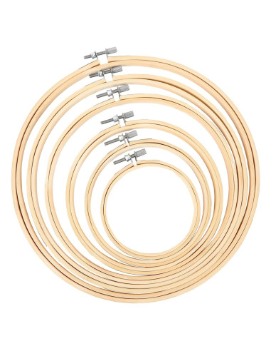 FEBSNOW 6 Aros de Bordado Redondos 10-26 cm para Manualidades