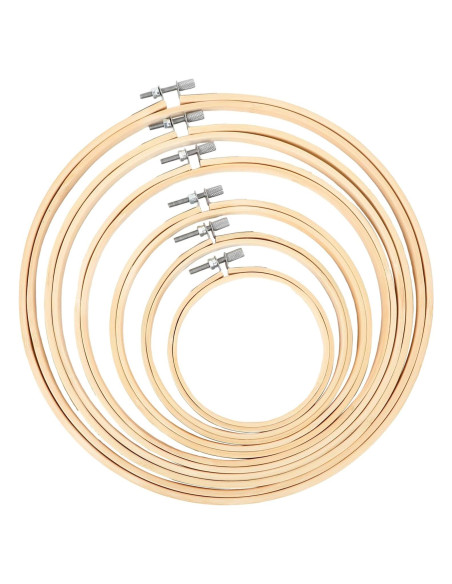 FEBSNOW 6 Aros de Bordado Redondos 10-26 cm para Manualidades