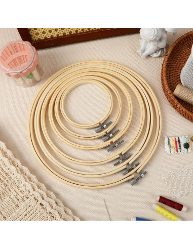 FEBSNOW 6 Aros de Bordado Redondos 10-26 cm para Manualidades