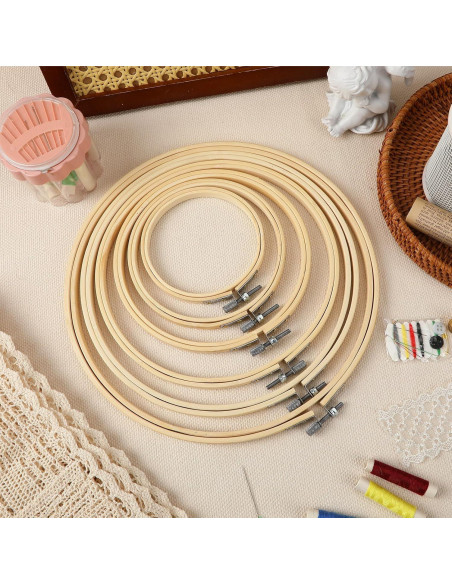 FEBSNOW 6 Aros de Bordado Redondos 10-26 cm para Manualidades