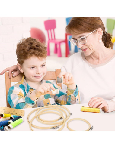 FEBSNOW 6 Aros de Bordado Redondos 10-26 cm para Manualidades