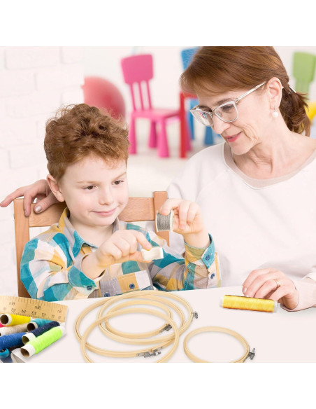 FEBSNOW 6 Aros de Bordado Redondos 10-26 cm para Manualidades