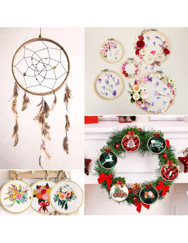 FEBSNOW 6 Aros de Bordado Redondos 10-26 cm para Manualidades