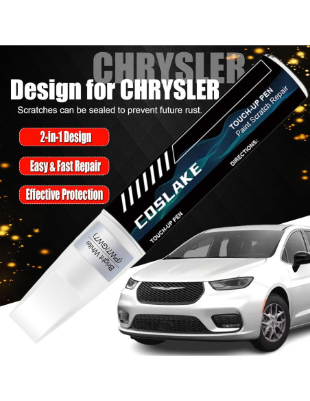 Pintura de Retoque COSLAKE 12ml Blanco Brillante PW7/GW7 Chrysler