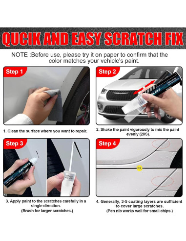 Pintura de Retoque COSLAKE 12ml Blanco Brillante PW7/GW7 Chrysler