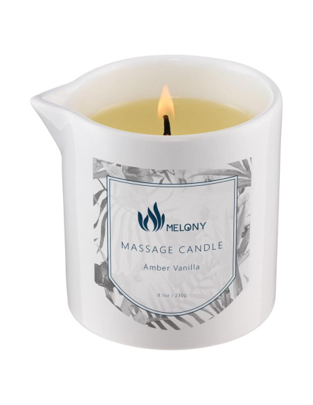 Vela de Aceite de Masaje MELONY 230 g Soja Natural Vainilla Ámbar