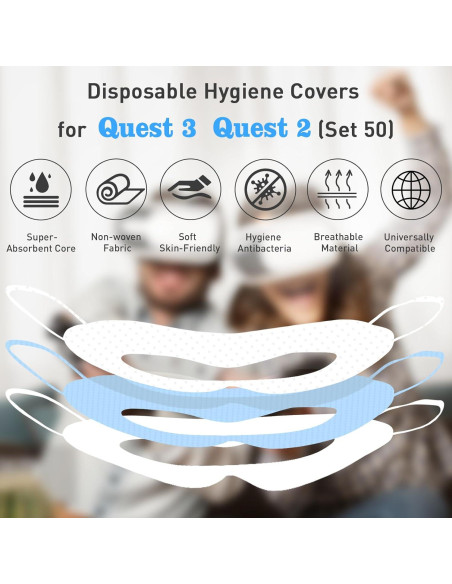 Cubierta Facial VR Desechable FUYAHA para Quest 3 y 2 - Set 50
